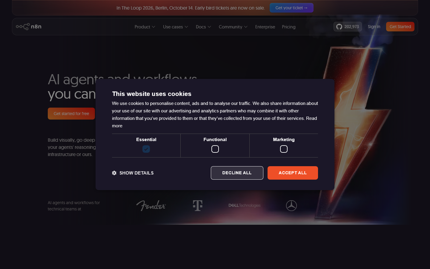 n8n Homepage screenshot