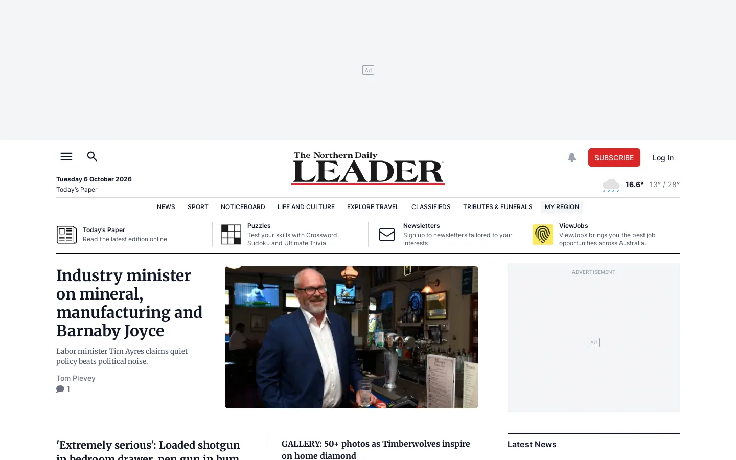 Home Page | The Northern Daily Leader | Tamworth, NSW Homepage screenshot