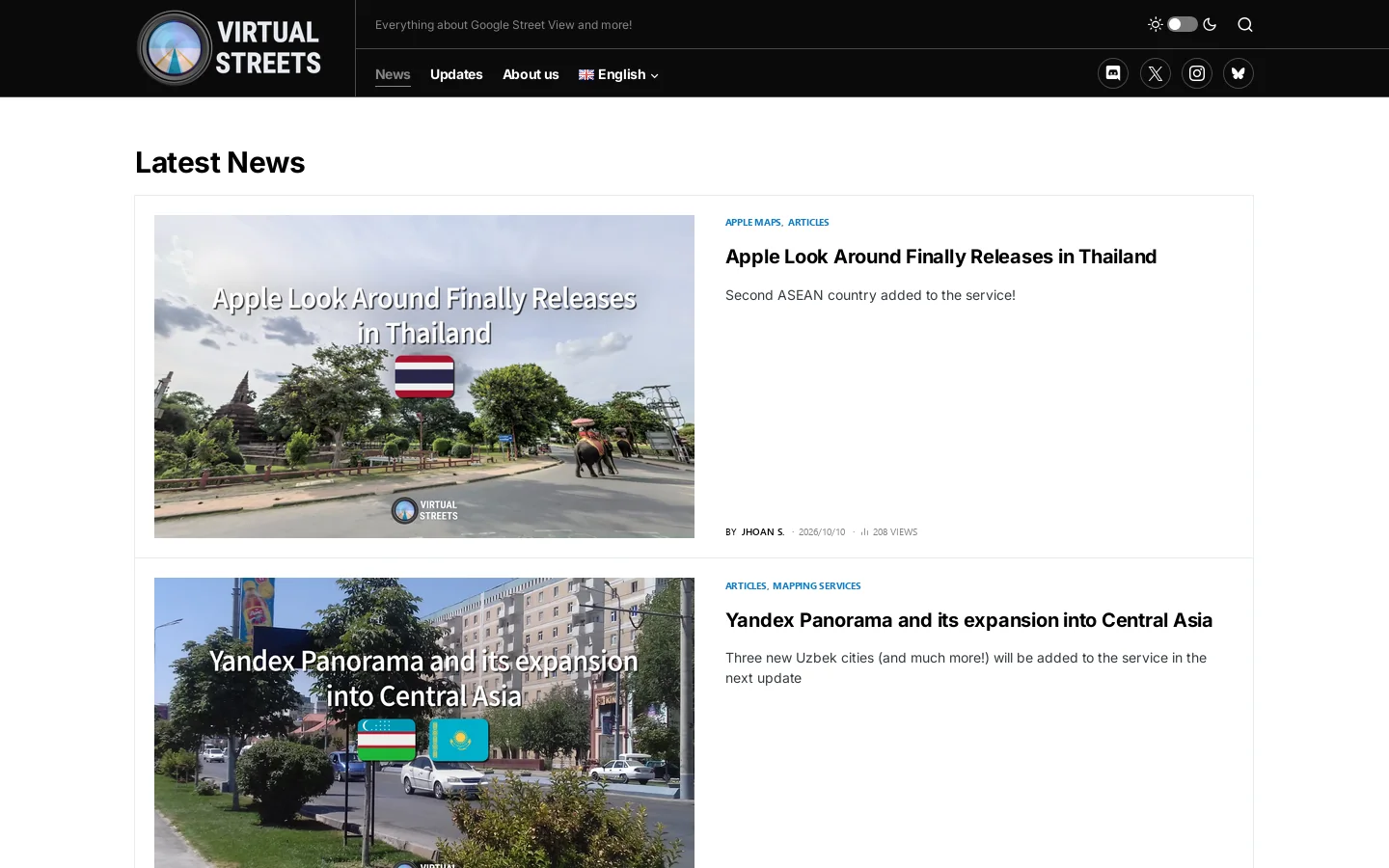 VirtualStreets.org Homepage screenshot
