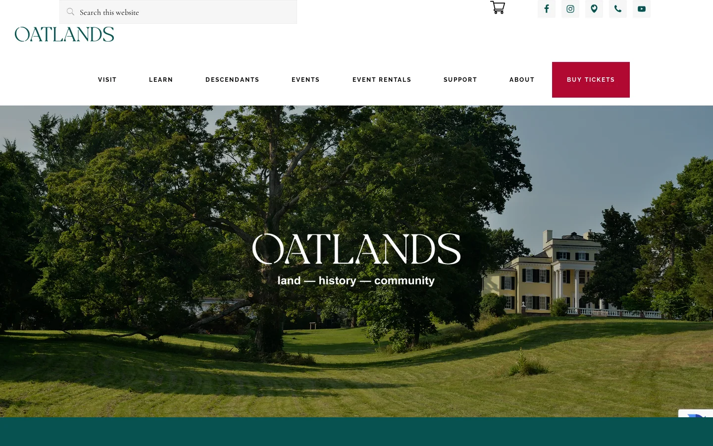 Oatlands Homepage screenshot