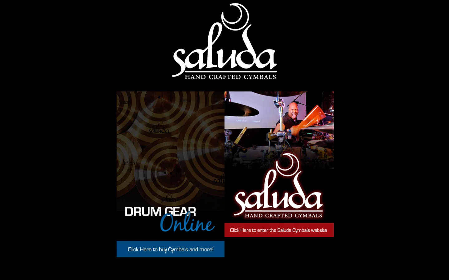Saluda Cymbals Homepage screenshot