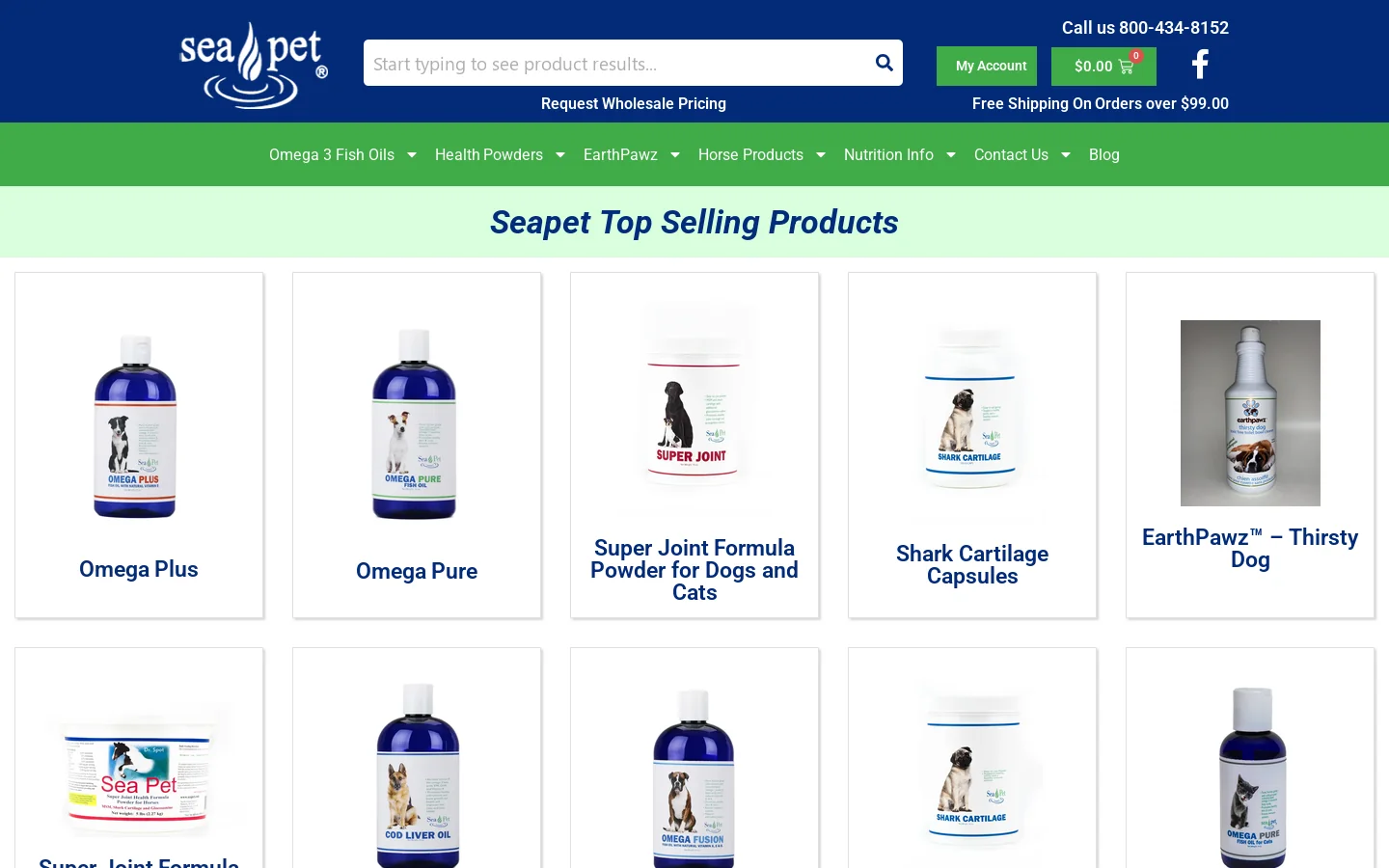 Seapet Animal Health MFG Homepage screenshot
