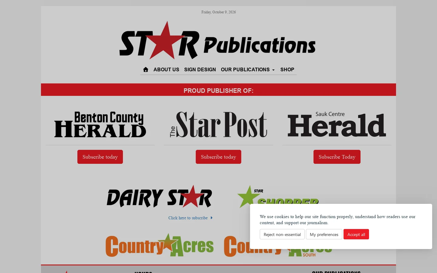 Star Publications Homepage screenshot