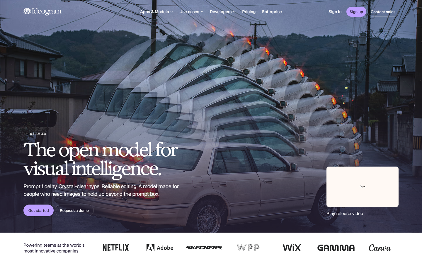 Ideogram Homepage screenshot