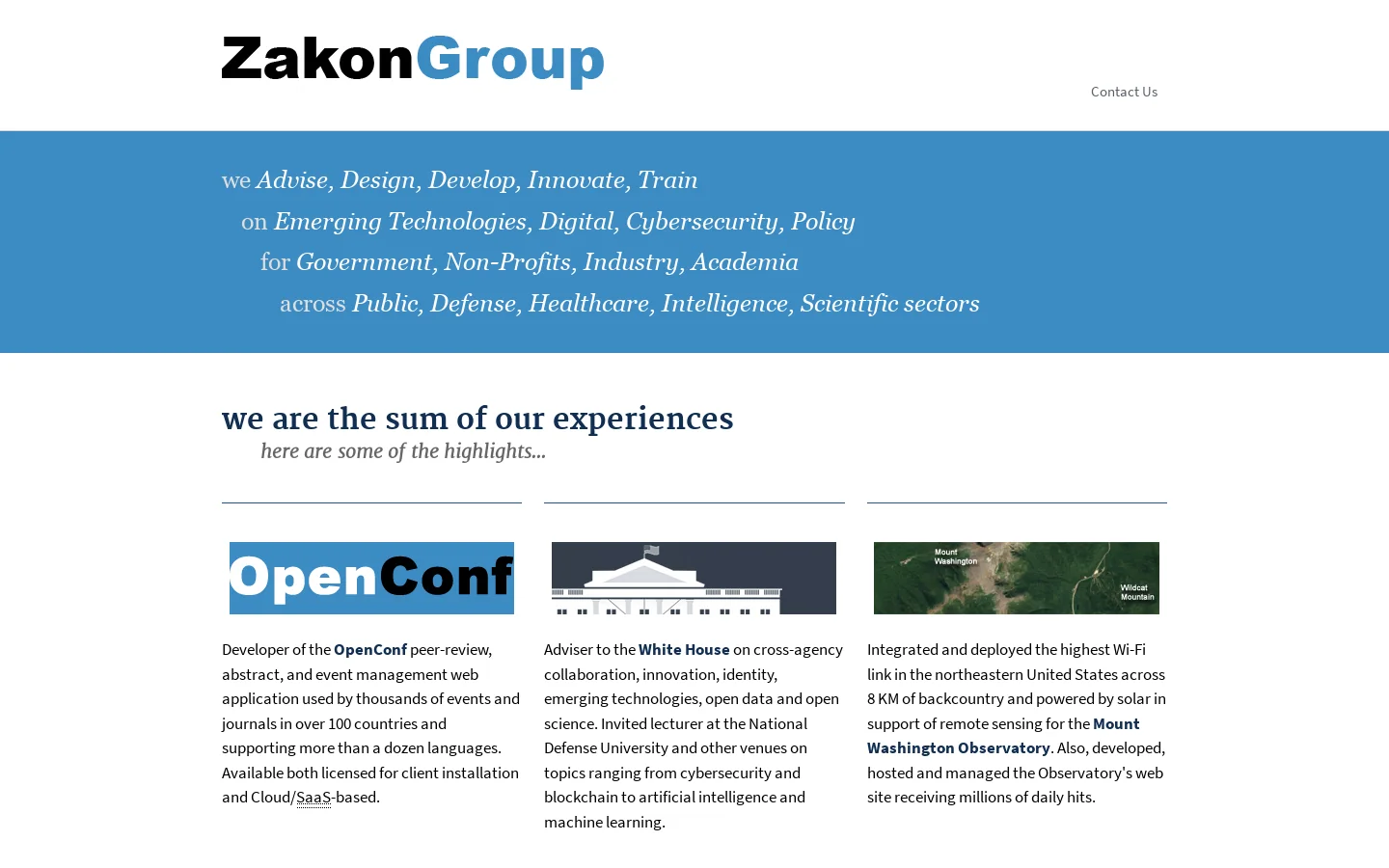 Zakon Group LLC Homepage screenshot