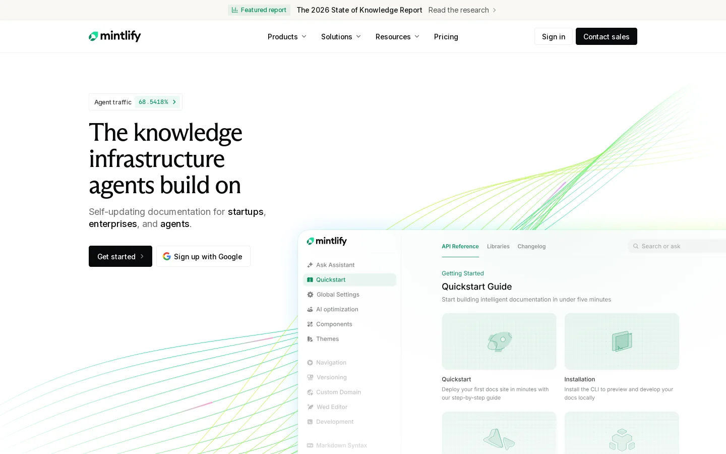 Mintlify Homepage screenshot