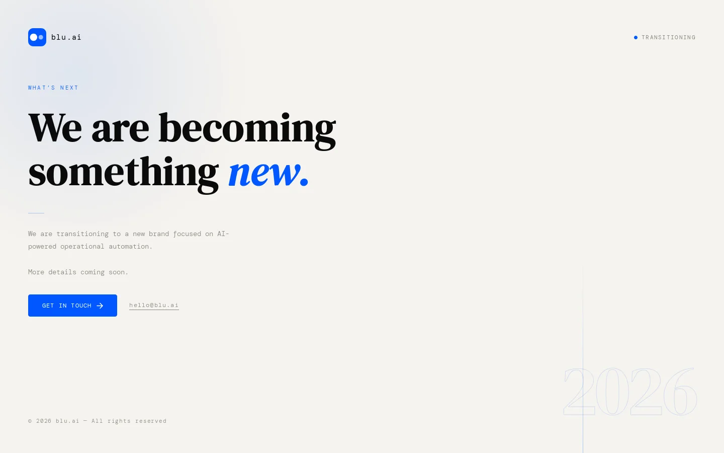 blu.ai Homepage screenshot