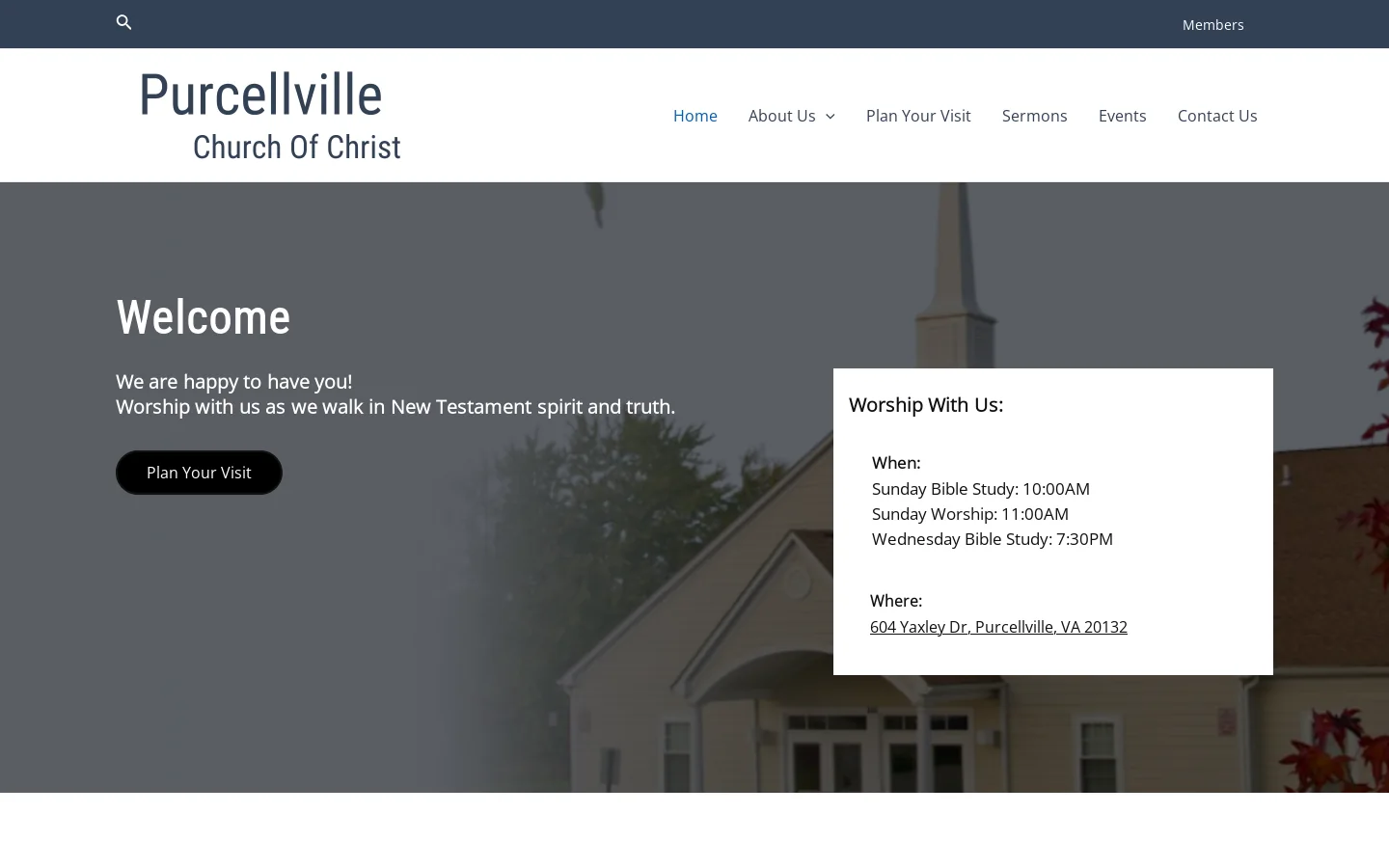 Home - Purcellville Church Of Christ Homepage screenshot