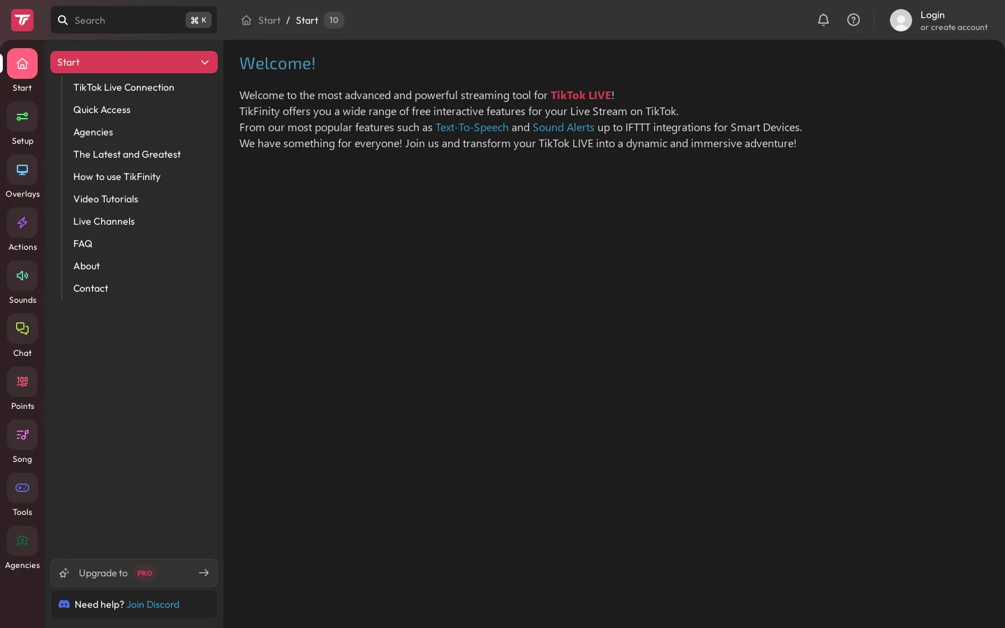 TikFinity Homepage screenshot
