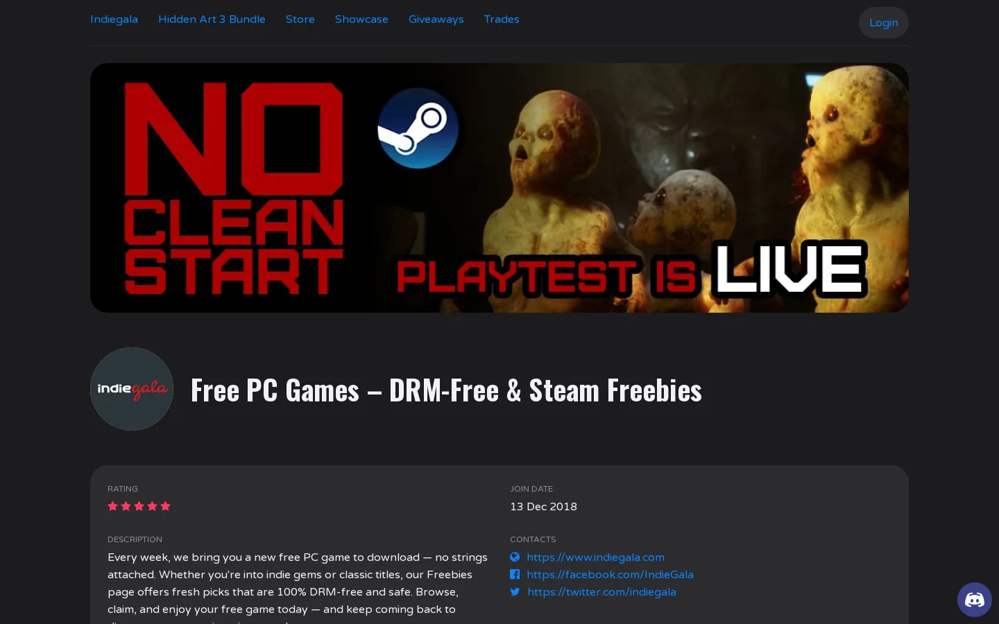 Free PC Games | DRM-Free & Steam Freebies - Indiegala Homepage screenshot