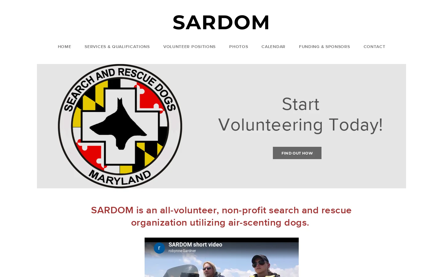 SARDOM Homepage screenshot