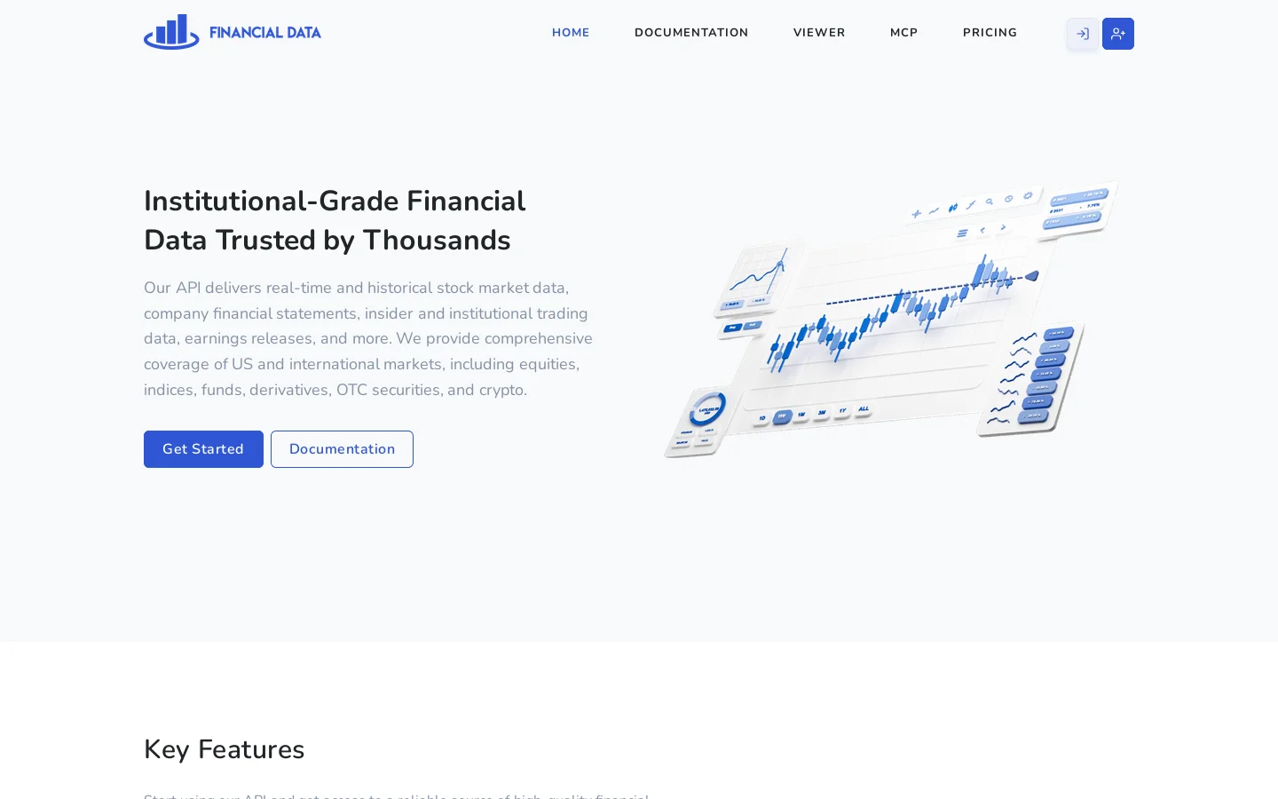 FinancialData.Net Homepage screenshot