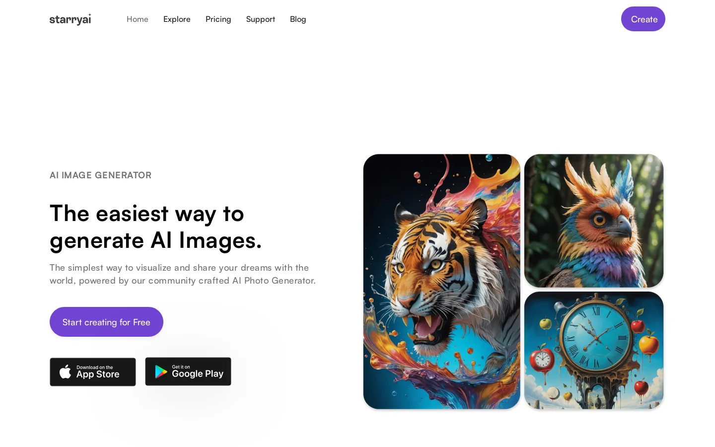 Free AI Image Generator - Create Images & Video Homepage screenshot