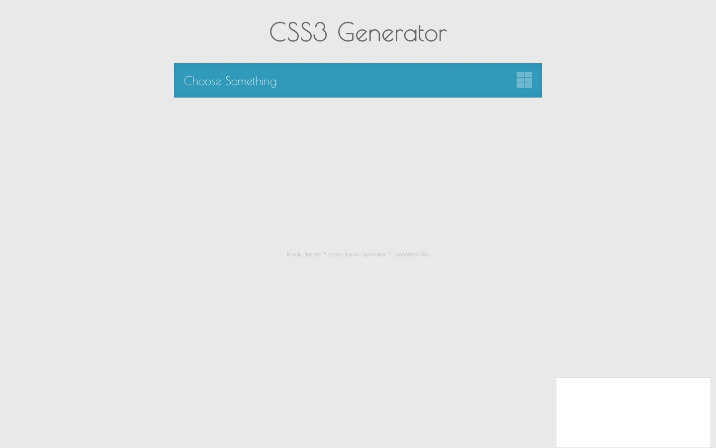 CSS3 Generator Homepage screenshot