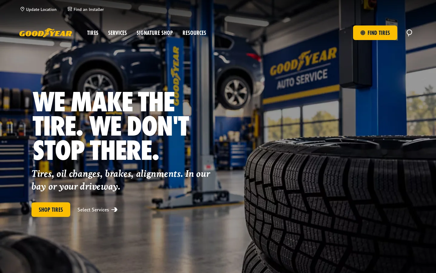 Goodyear Homepage screenshot