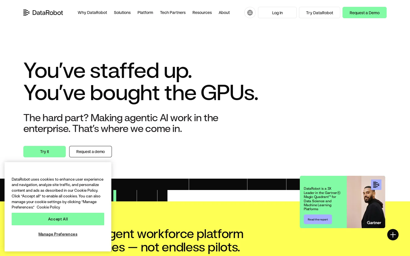 DataRobot Homepage screenshot
