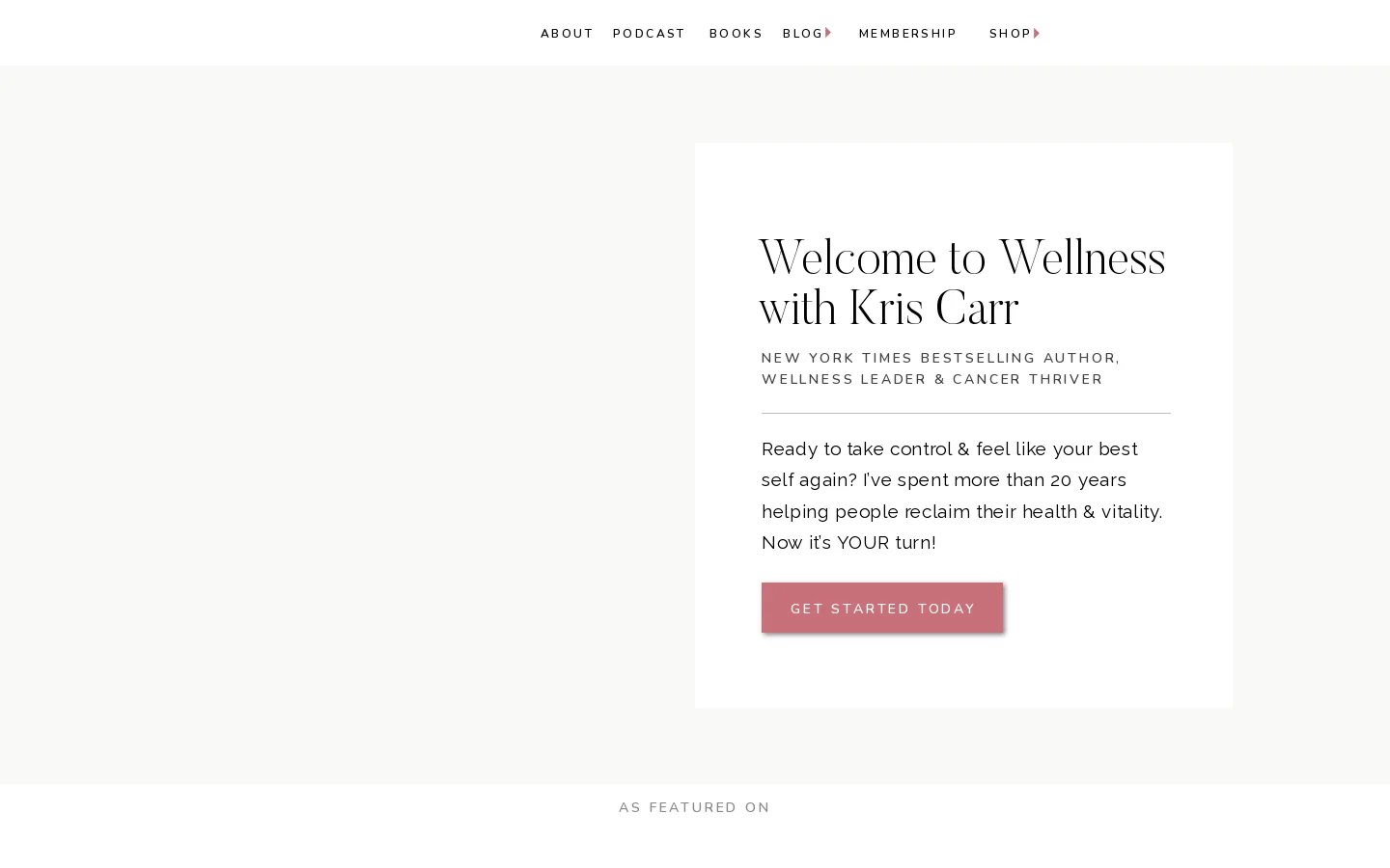 Kris Carr Homepage screenshot