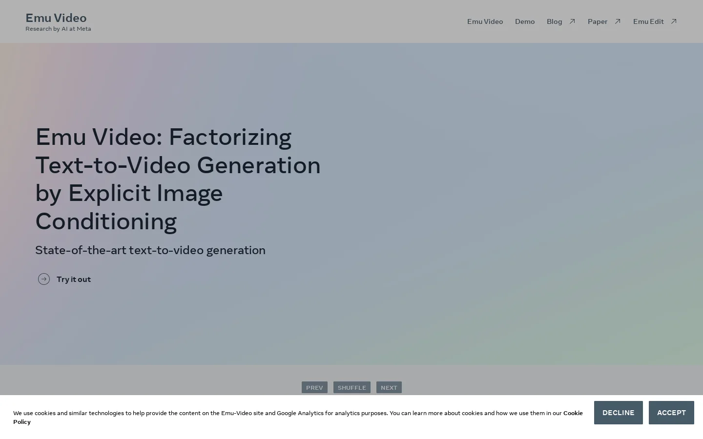 Emu Video Homepage screenshot