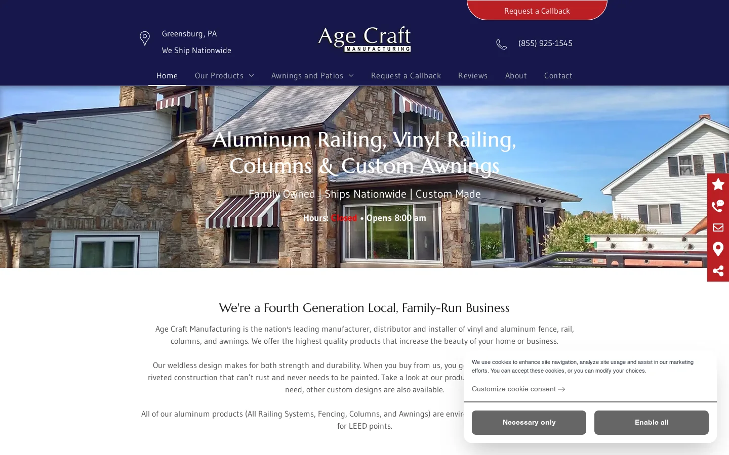 Age Craft Manufacturing Homepage screenshot