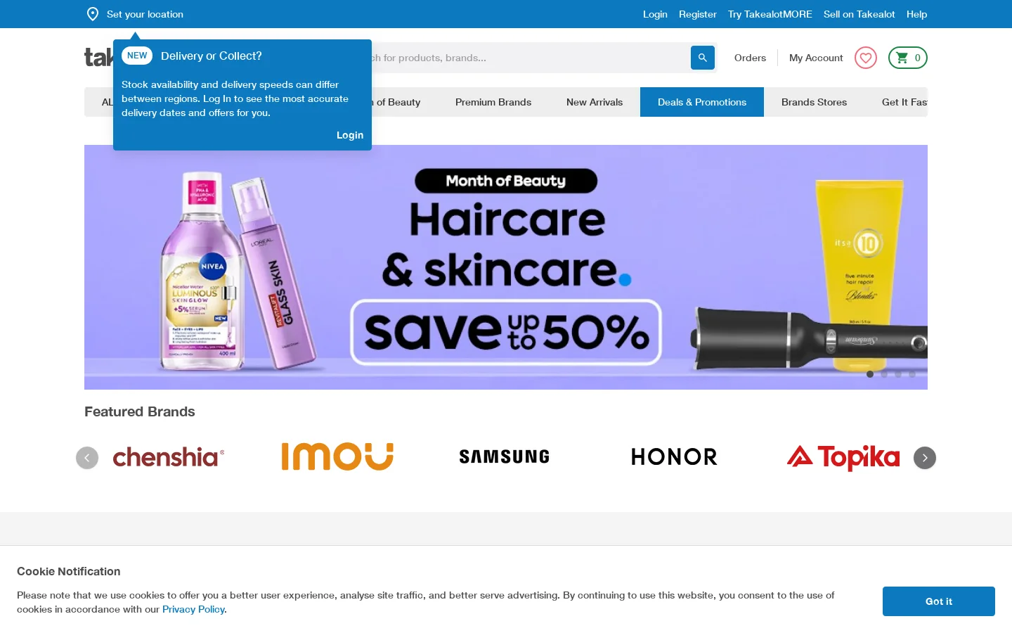 Takealot.com Homepage screenshot