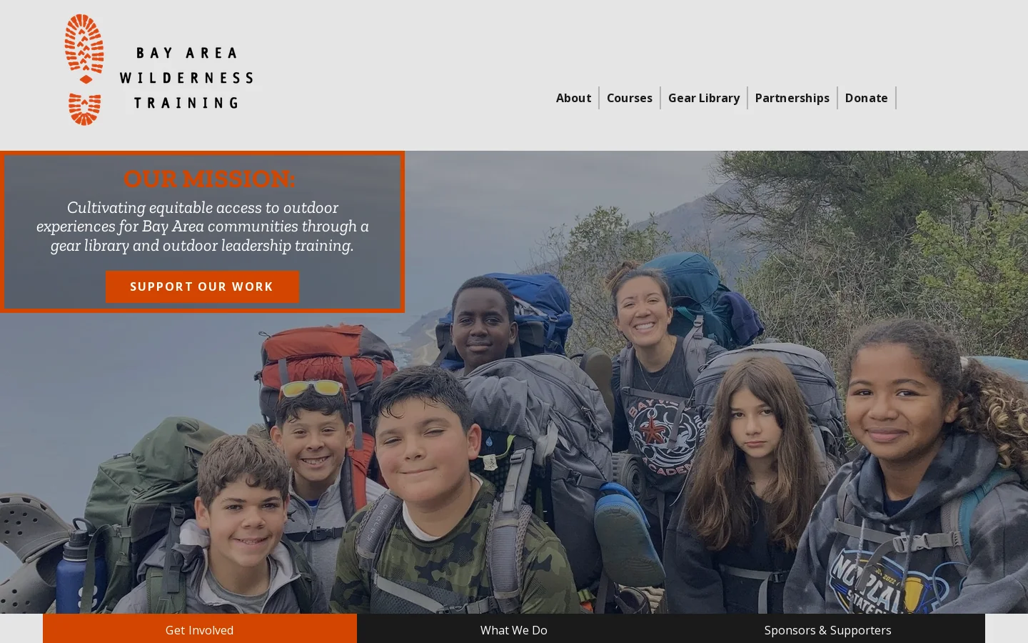 Bay Area Wilderness Training Homepage screenshot
