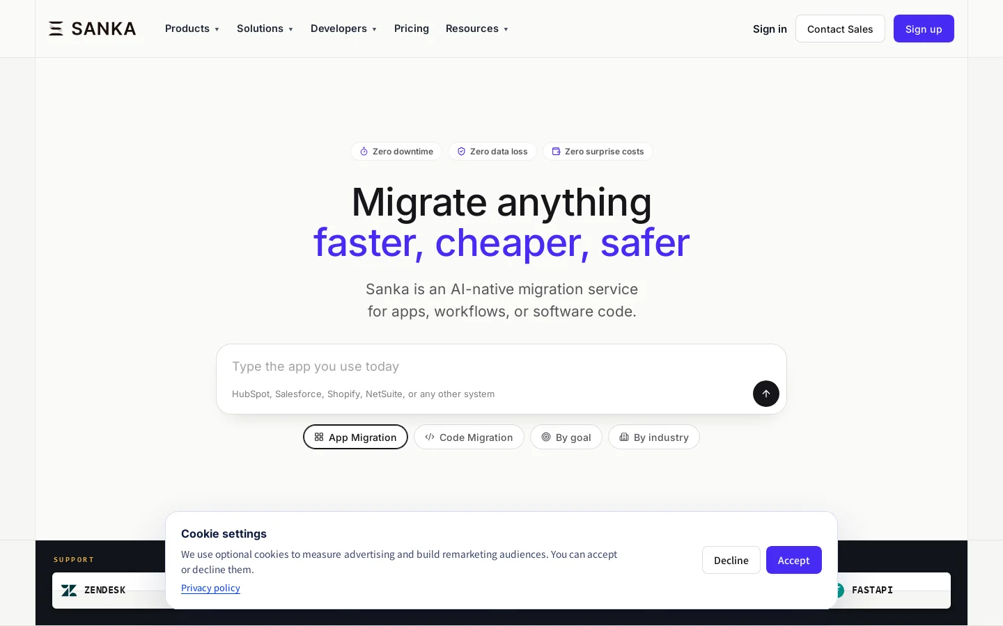 Sanka Homepage screenshot