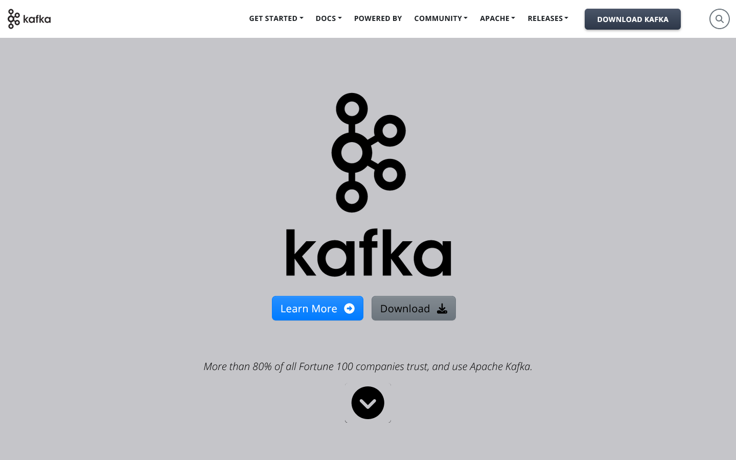 Apache Kafka Homepage screenshot