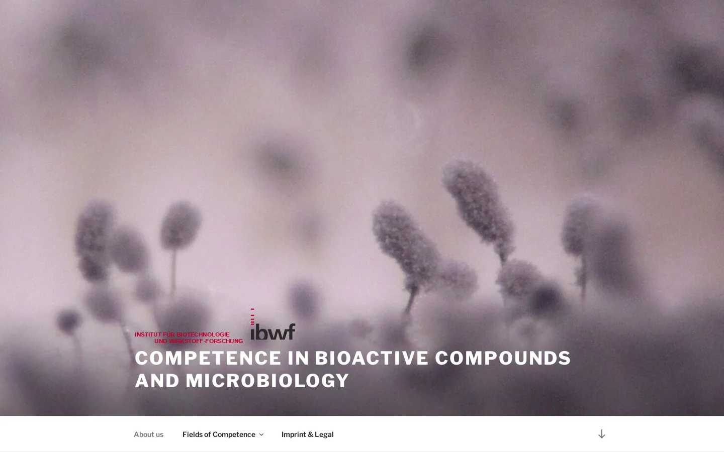 Competence in bioactive compounds and microbiology Homepage screenshot