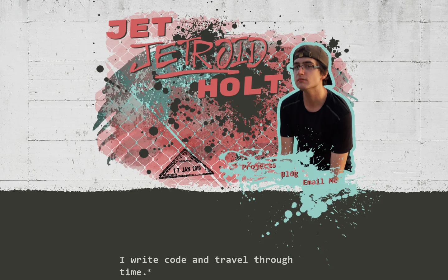 Jet Holt Homepage screenshot