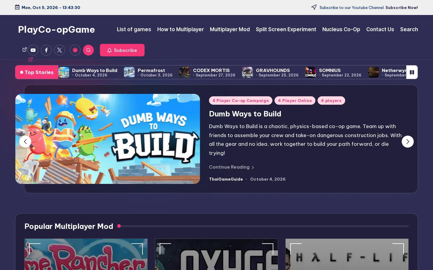PlayCo-opGame Homepage screenshot