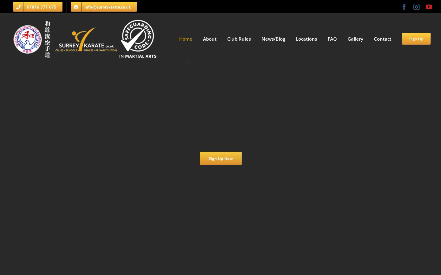 Traditional Karate Classes Farnham, Guildford & Haslemere Homepage screenshot