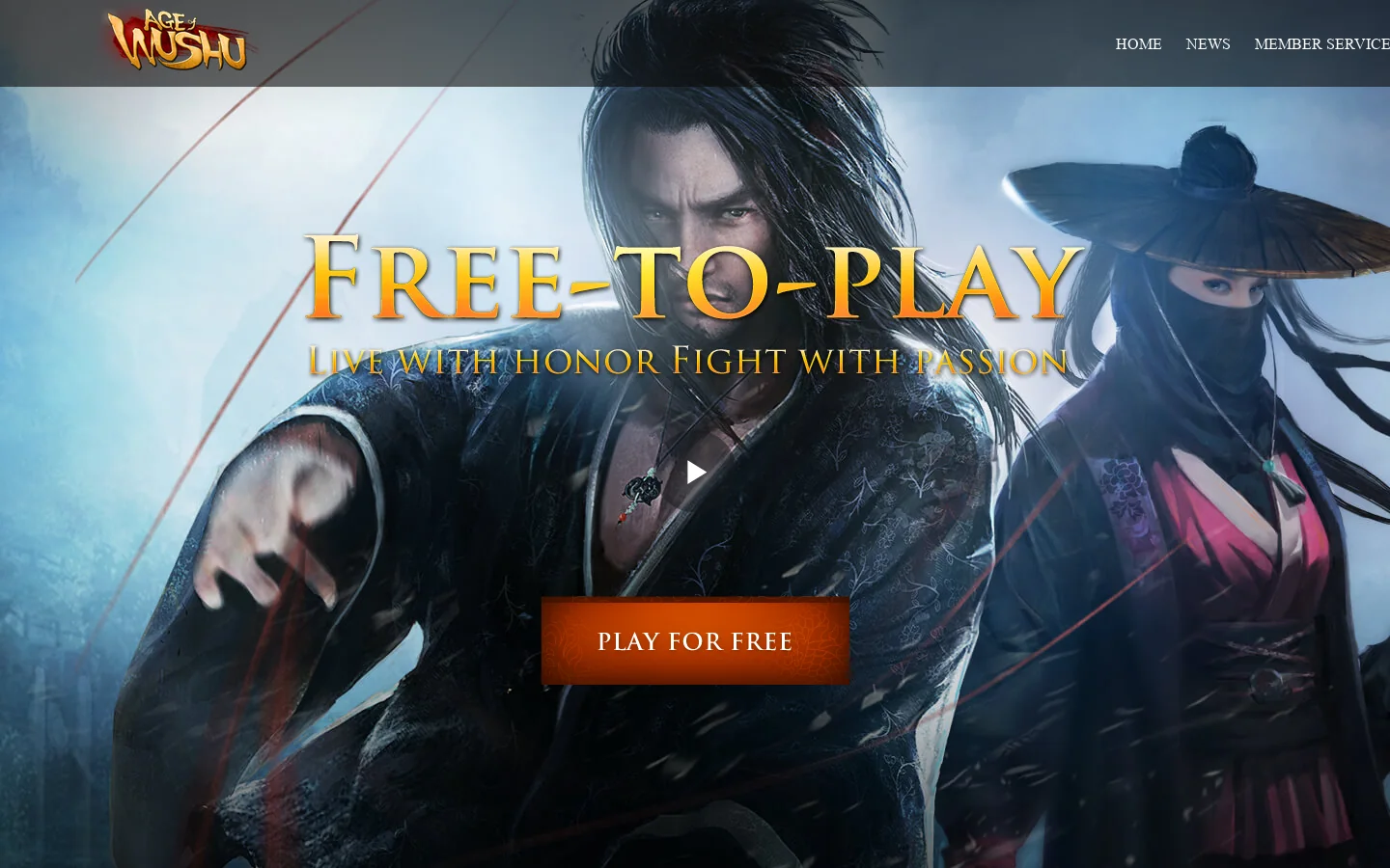 ageofwushu.com Homepage screenshot