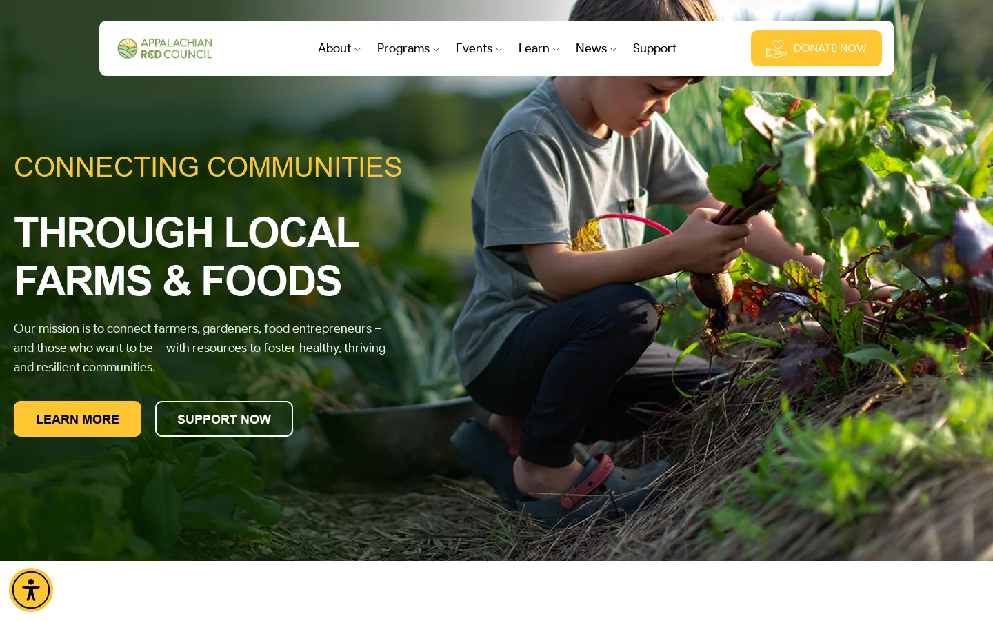 ARCD Homepage screenshot