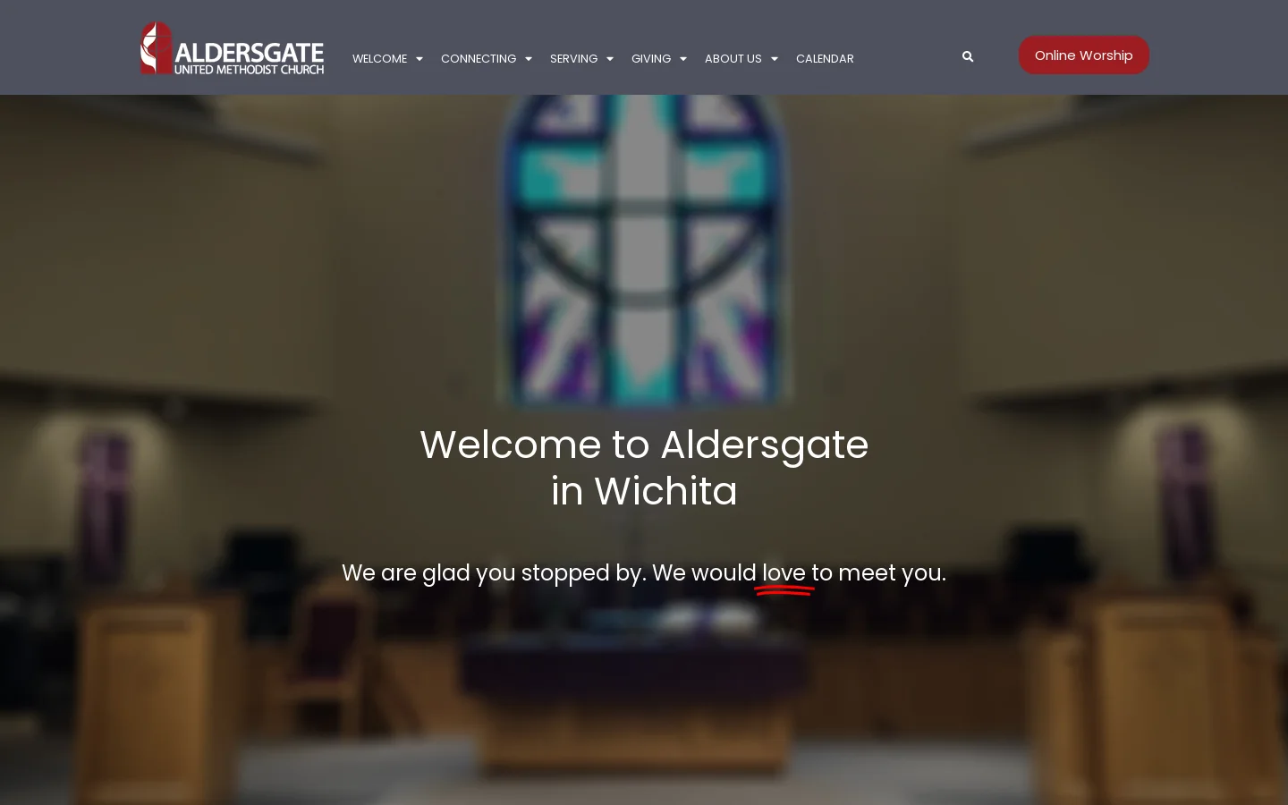 Home - Aldersgate United Methodist Church Homepage screenshot