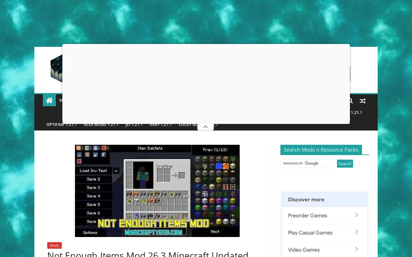MinecraftYard Homepage screenshot