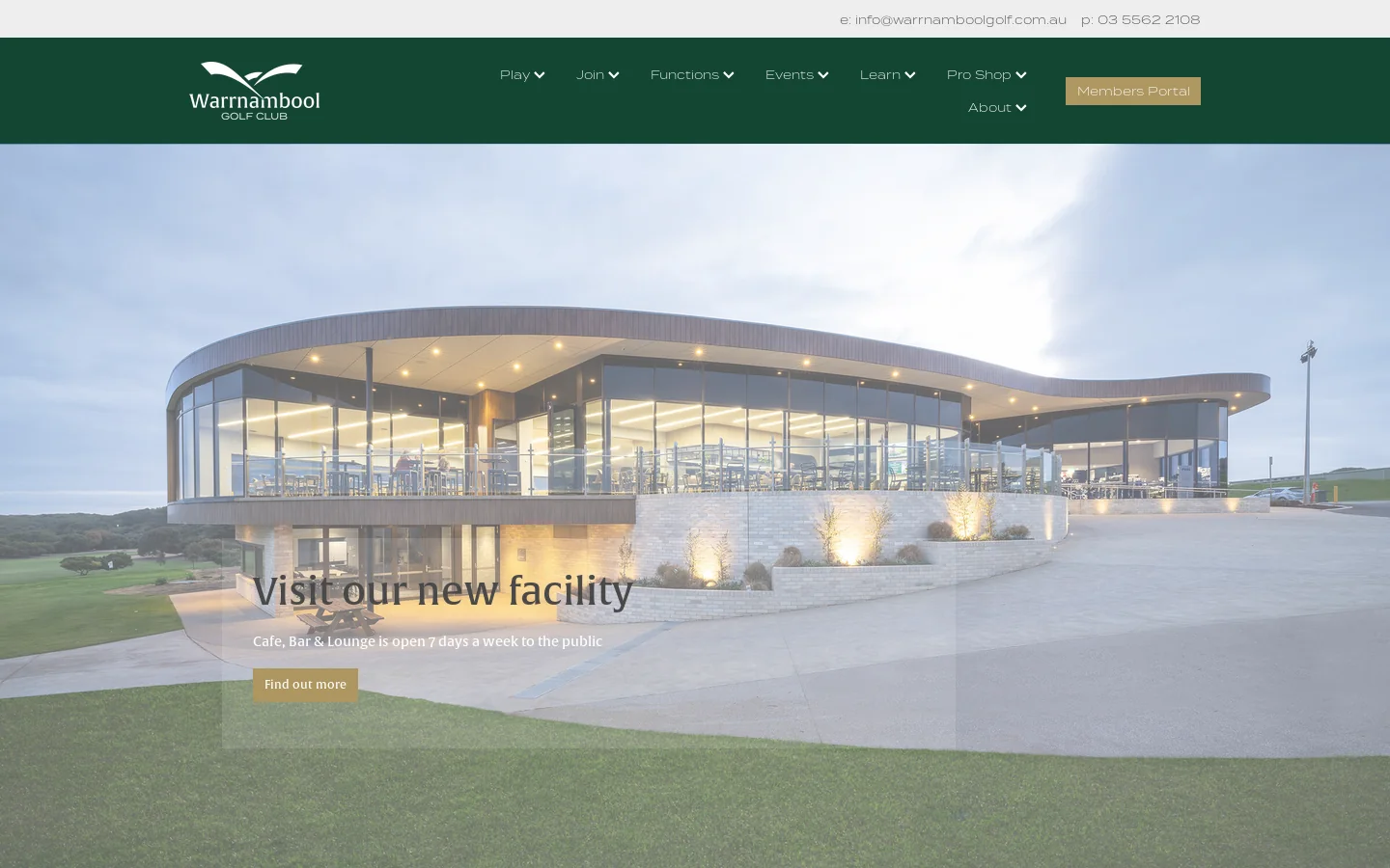 Warrnambool Golf Club Homepage screenshot