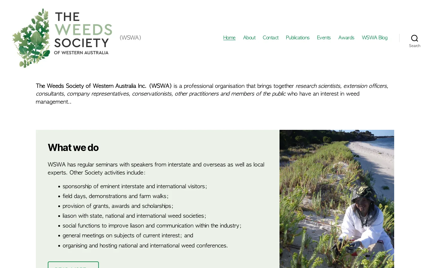 (WSWA) Homepage screenshot