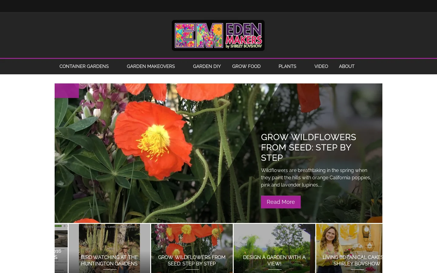 Eden Makers Blog by Shirley Bovshow Homepage screenshot