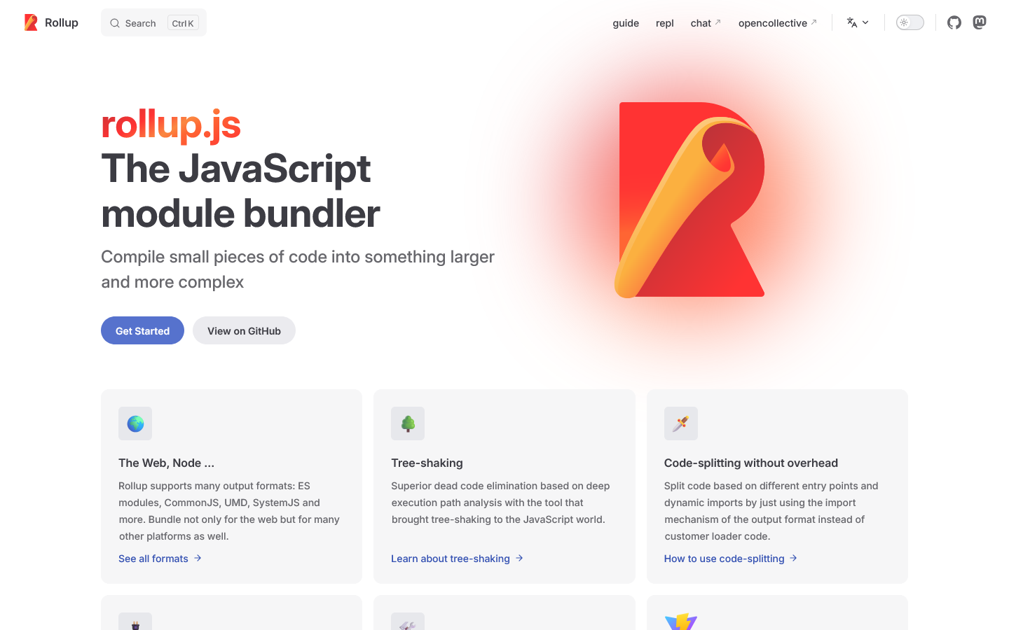 Rollup Homepage screenshot