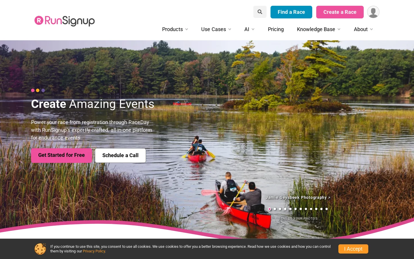 RunSignup Homepage screenshot