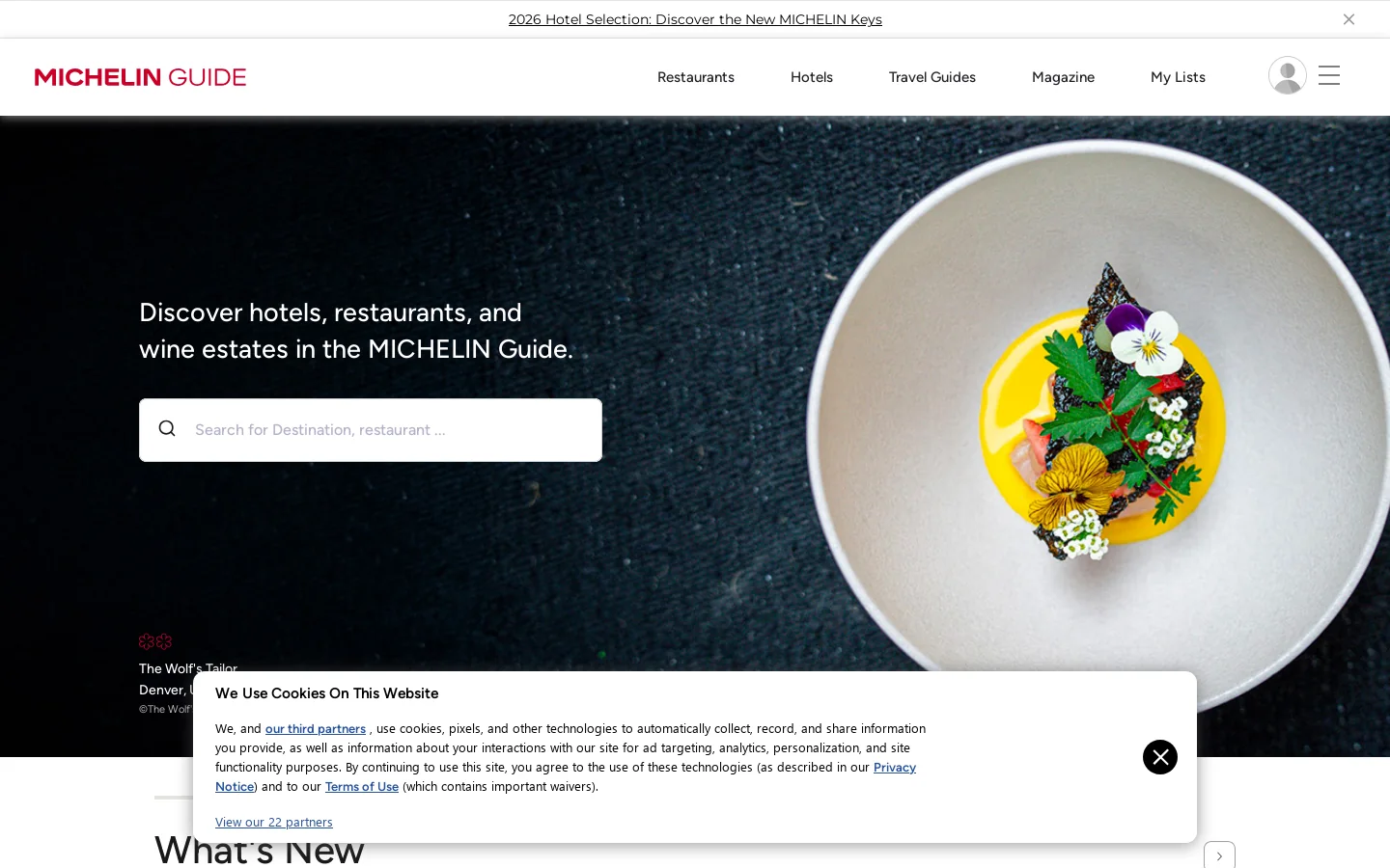 guide.michelin.com Homepage screenshot