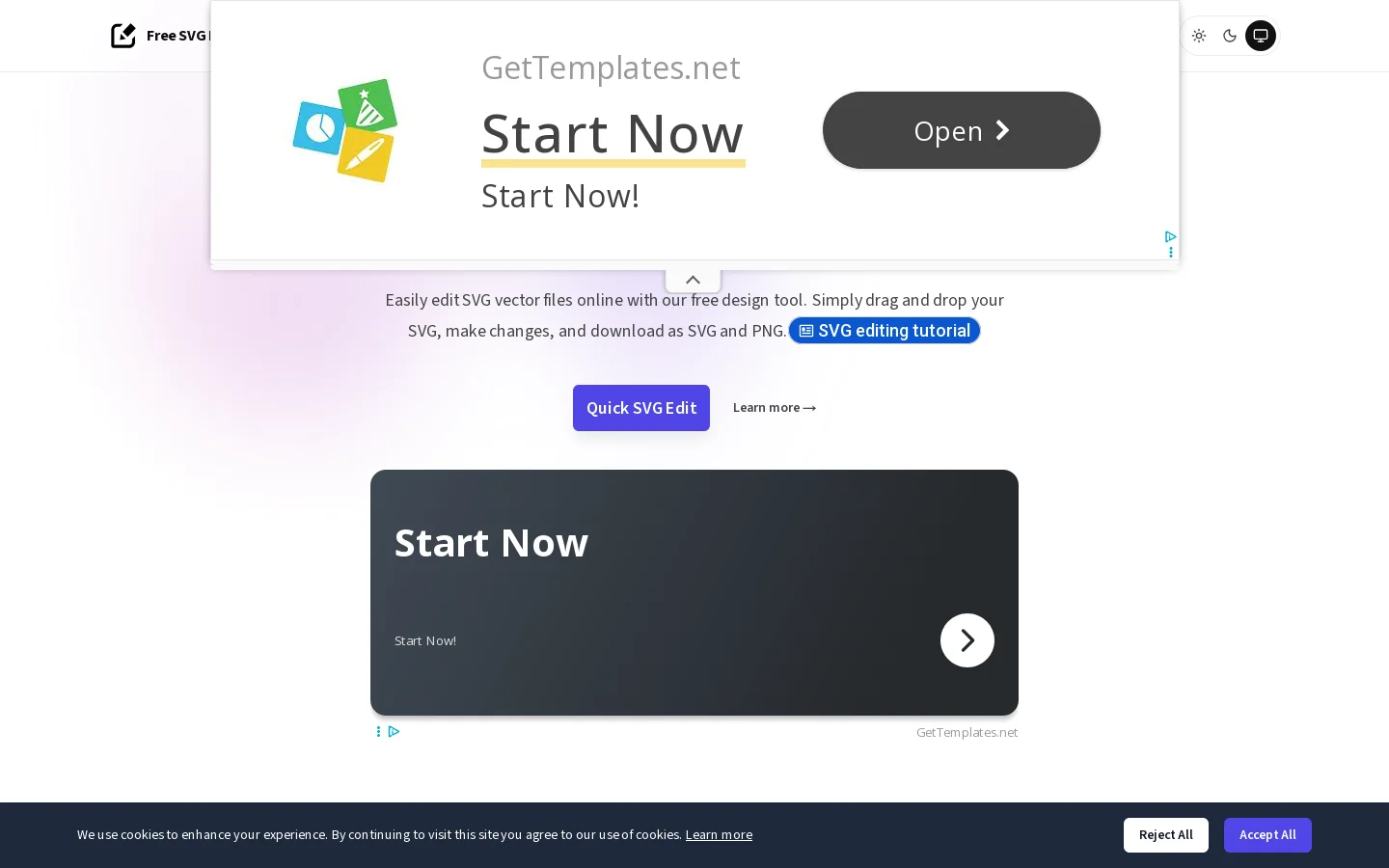Free SVG Editor Online Homepage screenshot