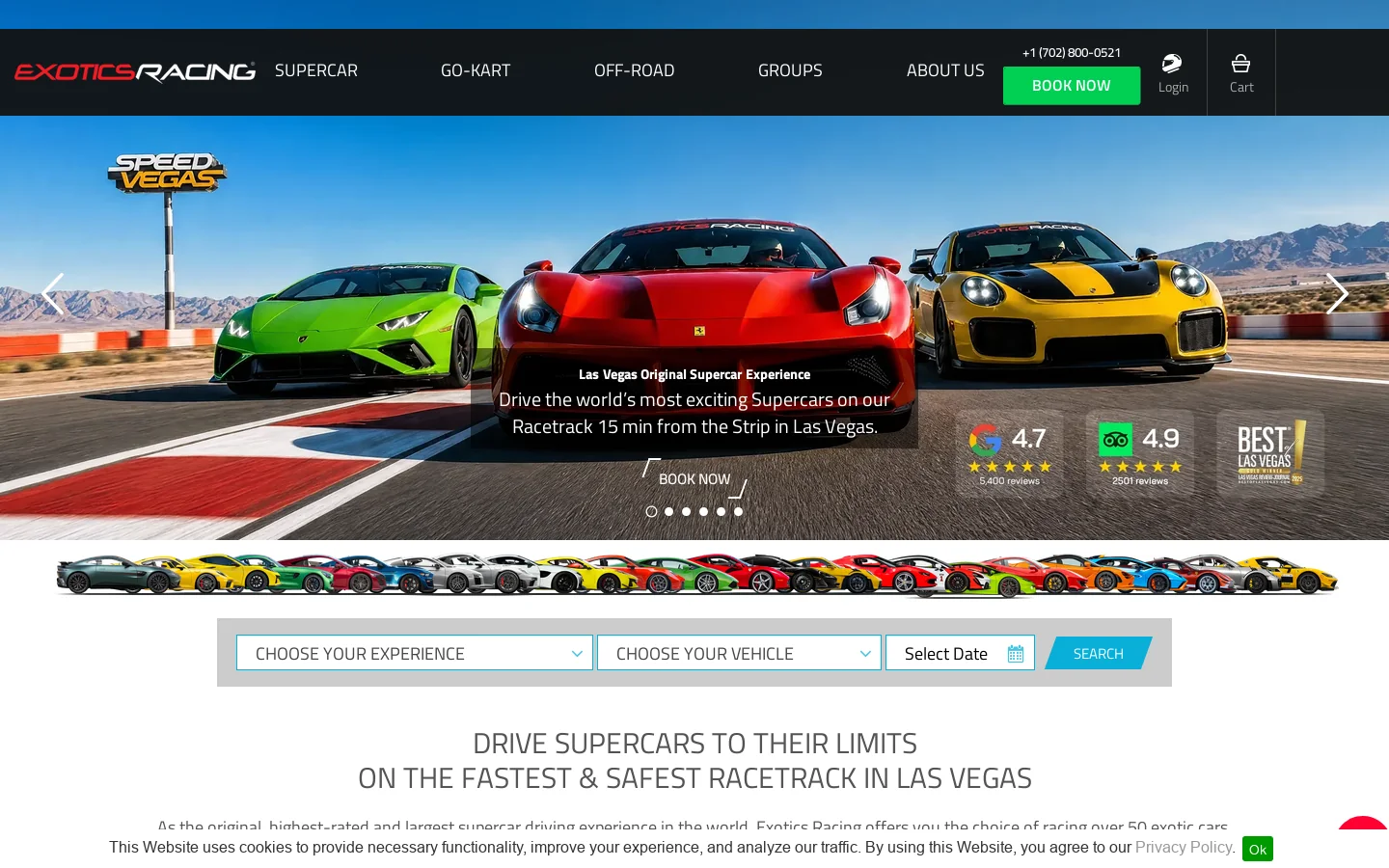 Exotics Racing Homepage screenshot