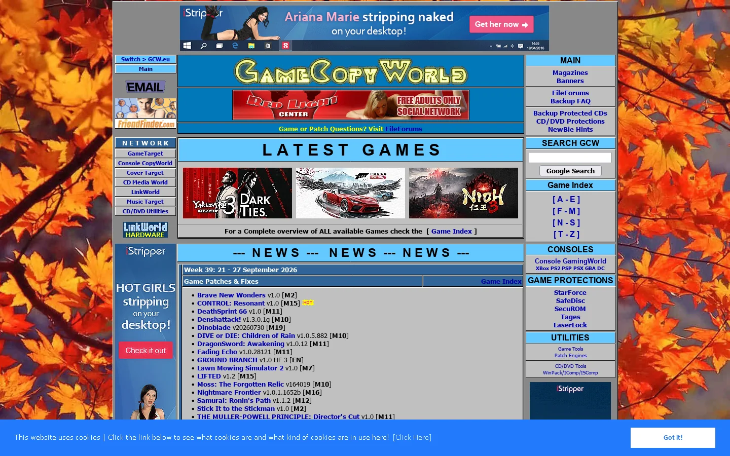 GameCopyWorld Homepage screenshot