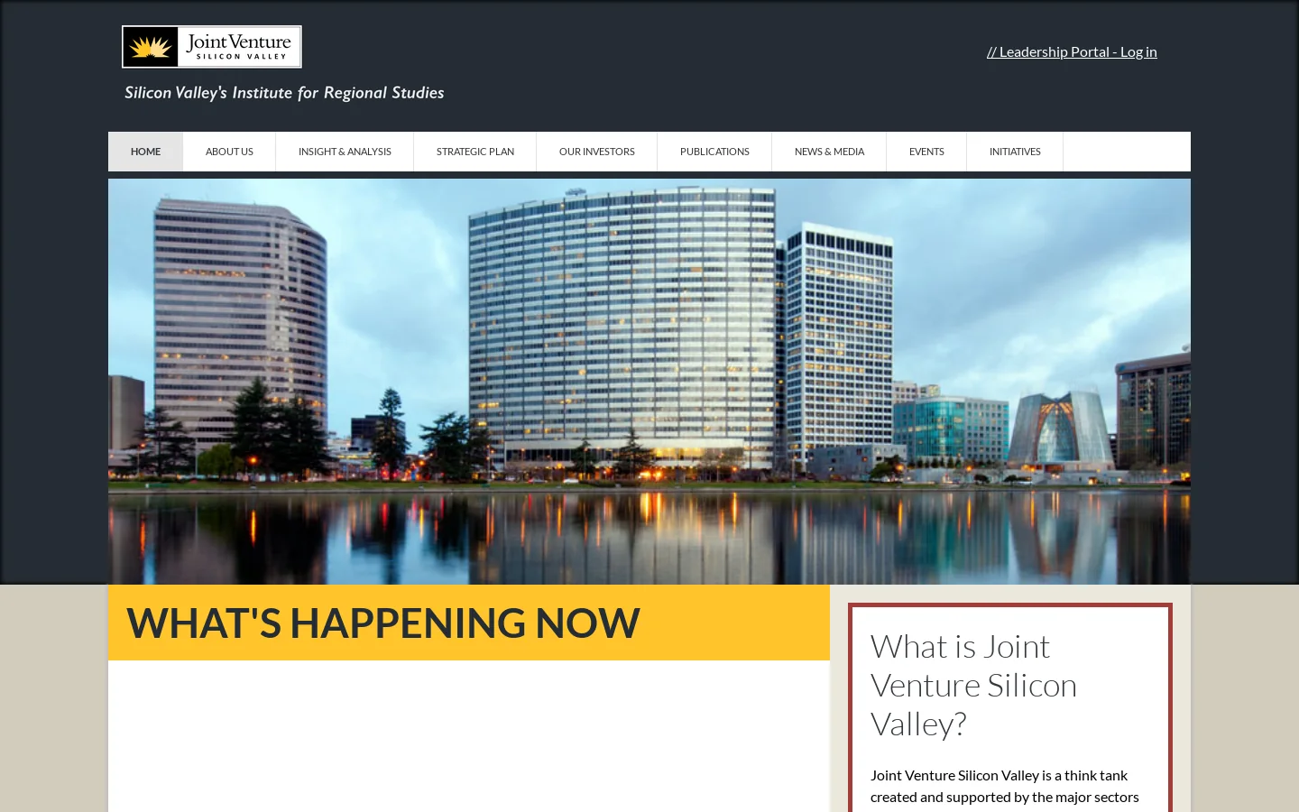 Joint Venture Silicon Valley Homepage screenshot