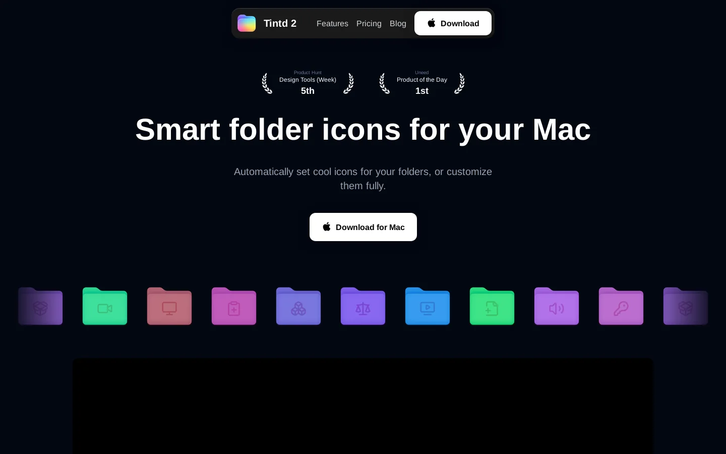 Tintd Homepage screenshot