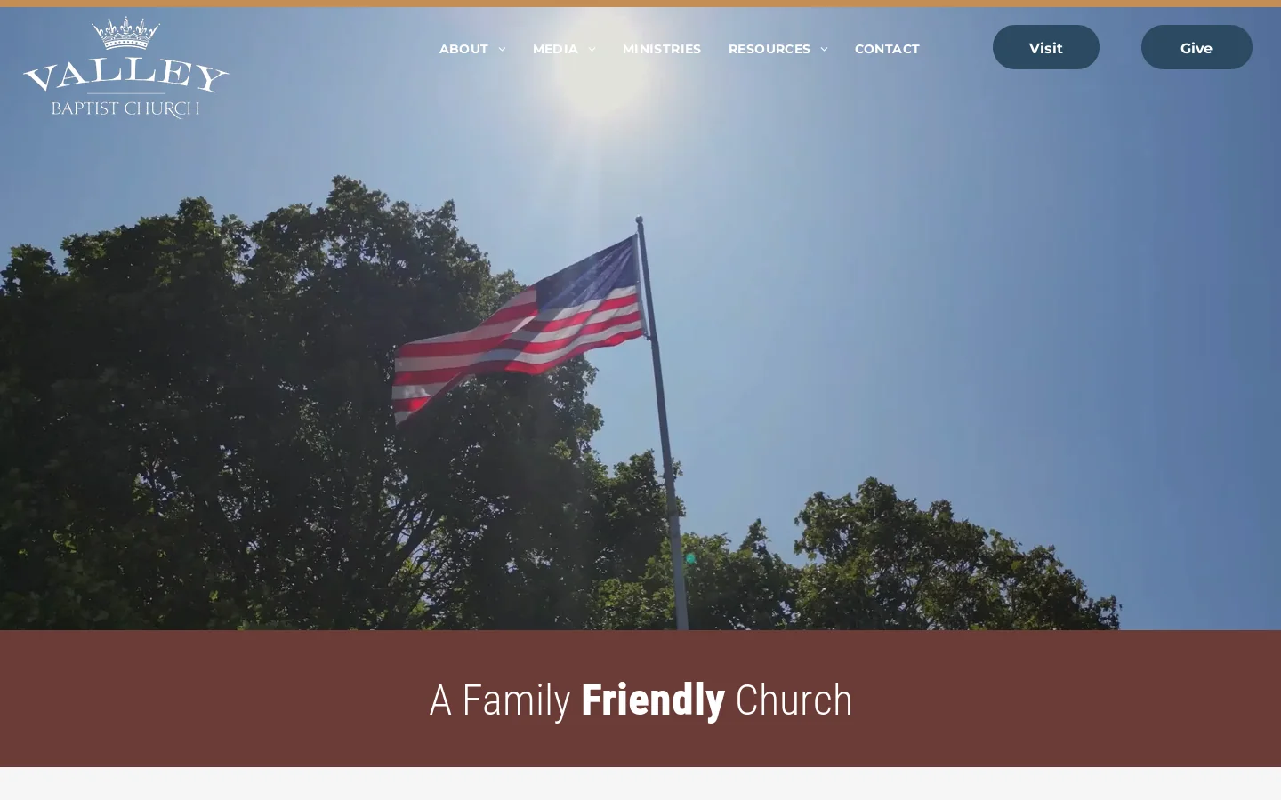 Valley Baptist Church Homepage screenshot