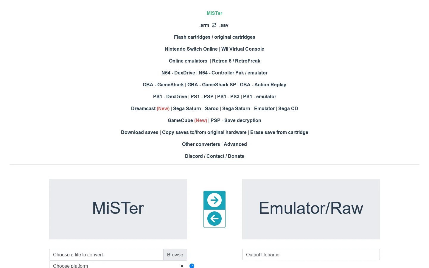 Save File Converter Homepage screenshot
