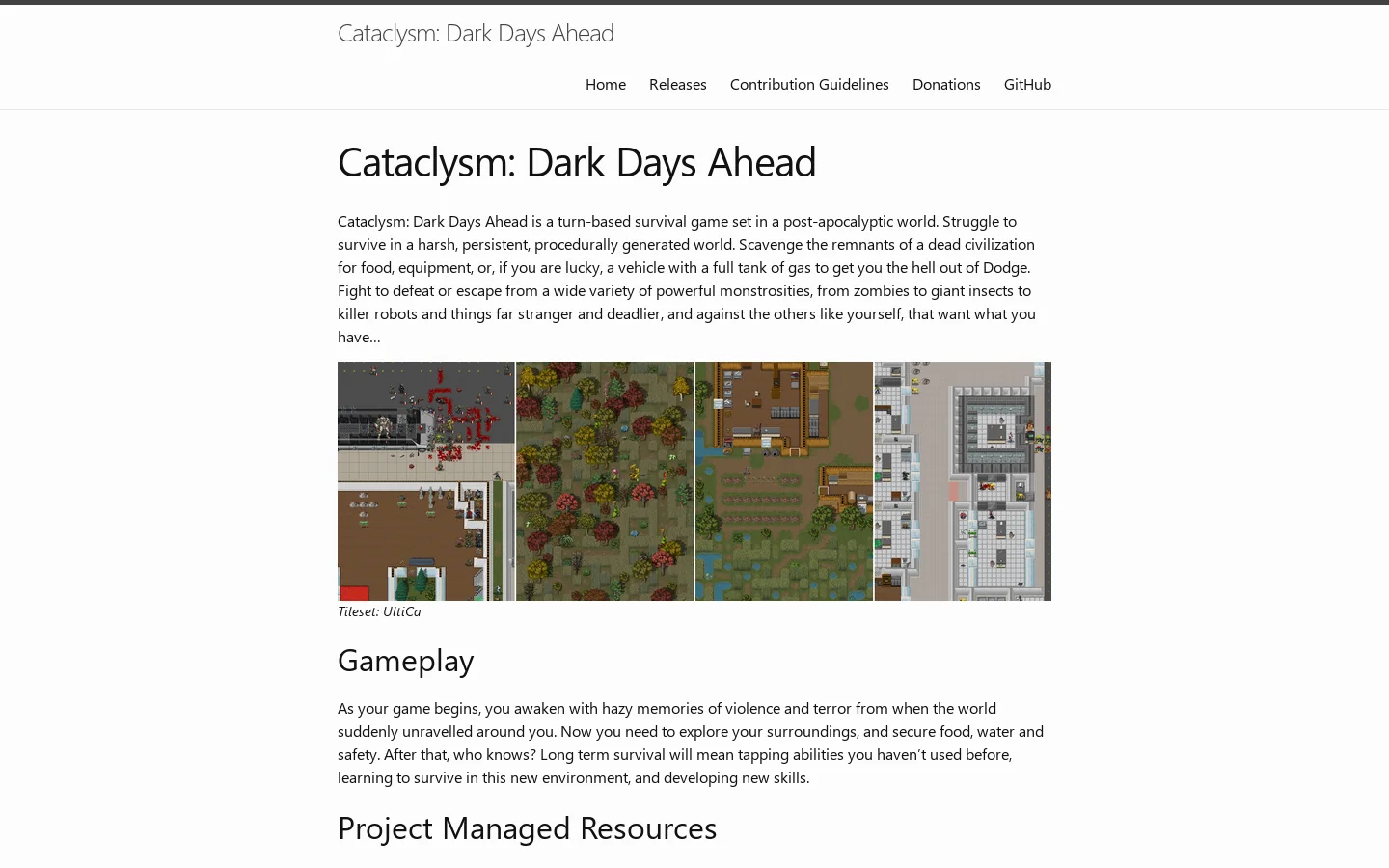 Cataclysm: Dark Days Ahead Homepage screenshot