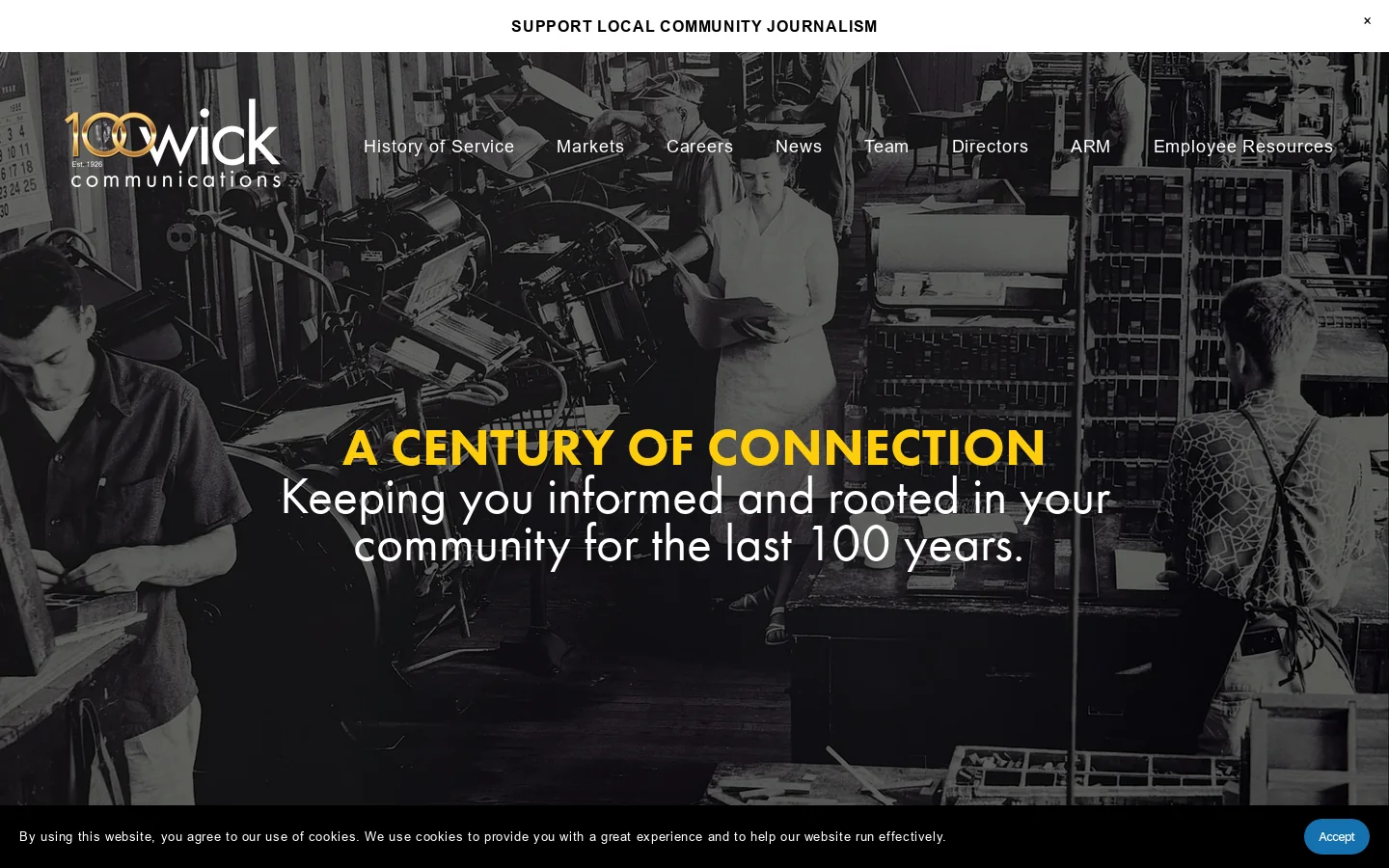 Wick Communications Homepage screenshot